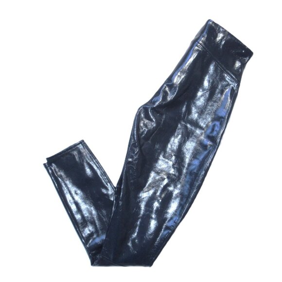 NWT SPANX 20301R Faux Patent Leather Leggings in Port Navy Blue L - Picture 6 of 7